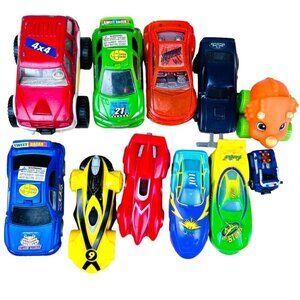 Vintage Plastic Car Lot of 11 McDonalds 5" & Under Nascar Spin Master Speed Race